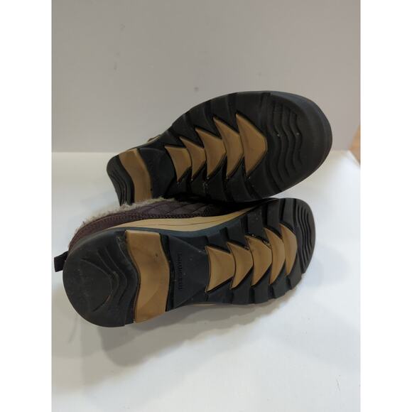 Lands End Womens 420475 Powder Belle Suede Shoe Faux Fur Lace Up Brown 7.5 - Picture 7 of 9